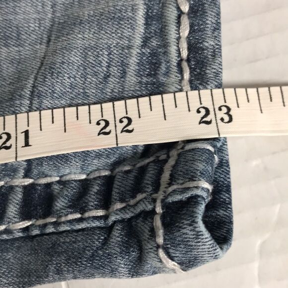 VIGOSS The Chelsea Denim CAPRI Skimmer Sz 5/6 Distressed Embellished Crop Jeans - Picture 15 of 15